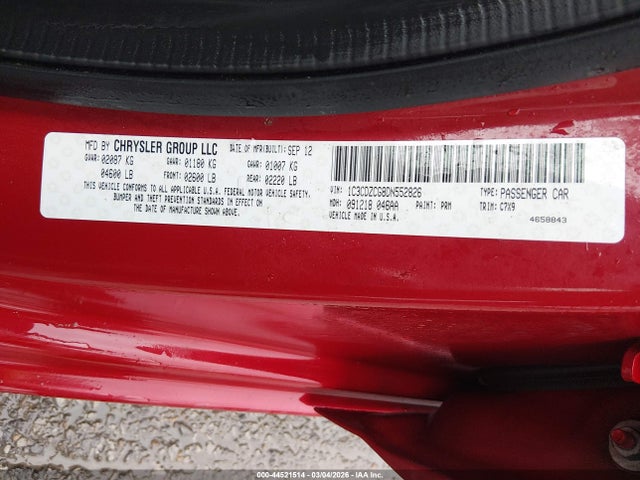 2013 Dodge Avenger Sxt მანქანა იყიდება აუქციონზე, vin: 1C3CDZCG8DN552826, აუქციონის ნომერი: 44521514