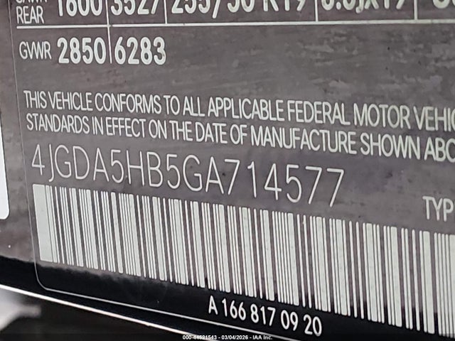 4JGDA5HB5GA714577 Mercedes-Benz Gle 350 4matic