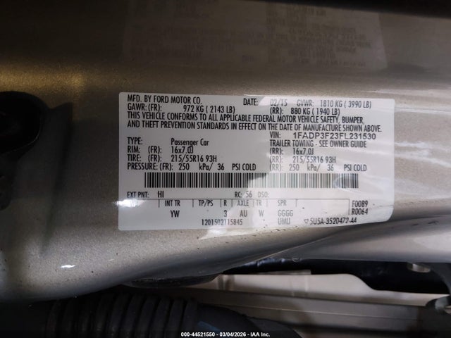 Ford FOCUS SE 2015 1FADP3F23FL231530 Image 9