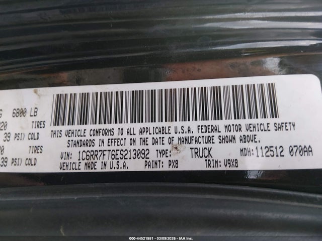Aukcja sprzedaży 2014 Ram 1500 Express, vin: 1C6RR7FT6ES213092, numer aukcji: 44521551
