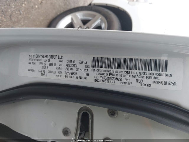 Продаж на аукціоні авто 2012 Ram 1500 Sport, vin: 1C6RD7MT2CS304231, номер лоту: 44521583