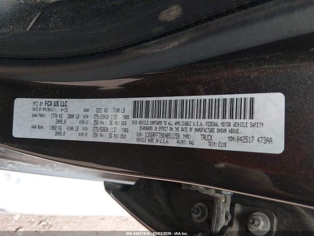 Продаж на аукціоні авто 2019 Ram 1500 Big Horn/lone Star  4x4 5'7 Box, vin: 1C6SRFFT5KN851159, номер лоту: 44521616
