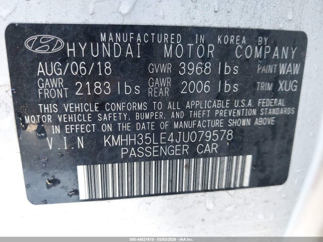 KMHH35LE4JU079578 Hyundai ELANTRA GT
