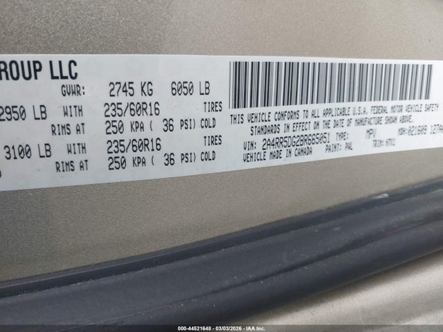2011 CHRYSLER TOWN & COUNTRY 2A4RR5DG2BR665051 Photo 8