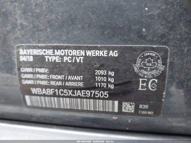 BMW 328d Xdrive 2018 WBA8F1C5XJAE97505 Image 9