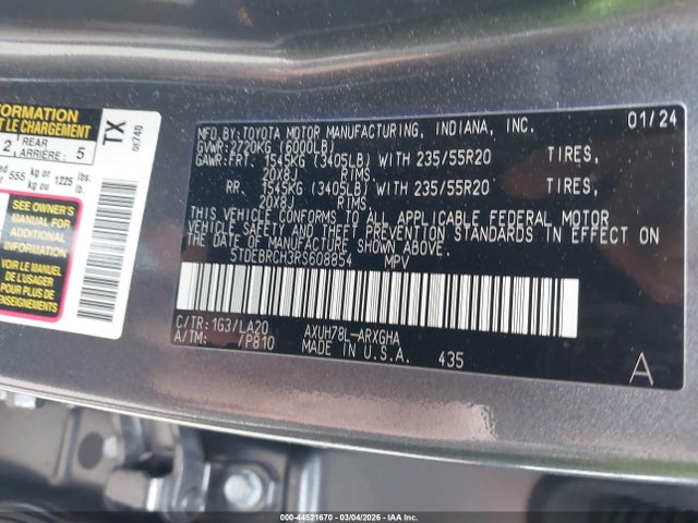 Toyota Highlander Hybrid Platinum 2024 5TDEBRCH3RS608854 Image 9