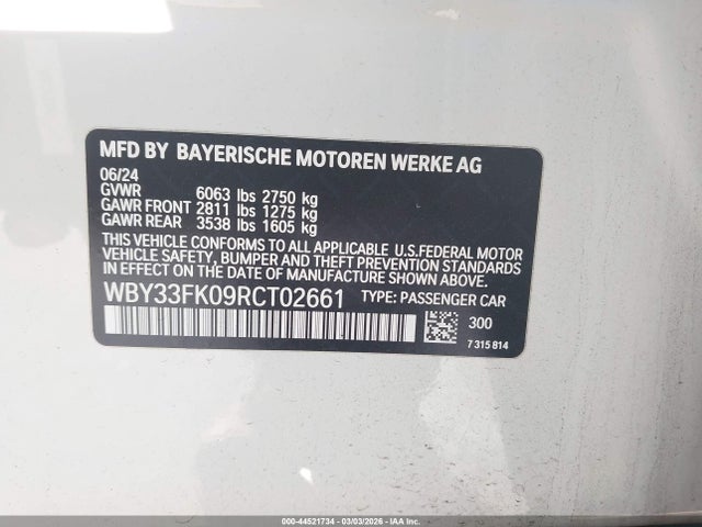 WBY33FK09RCT02661 BMW I5 Edrive40