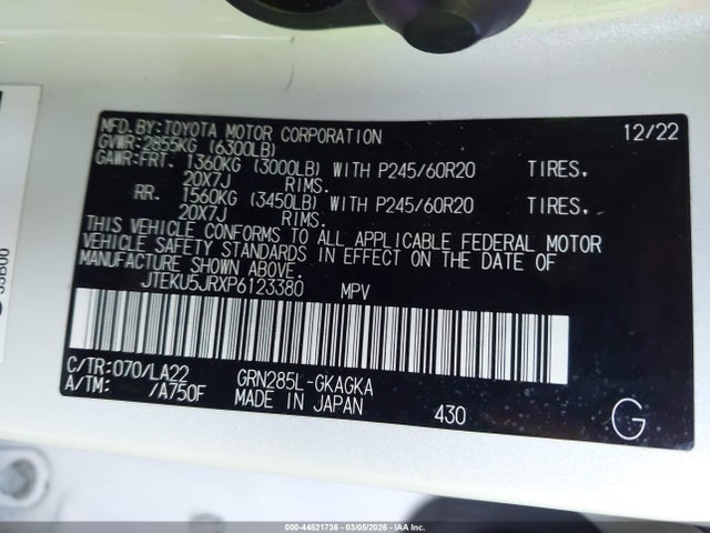 JTEKU5JRXP6123380 Toyota 4runner Limited