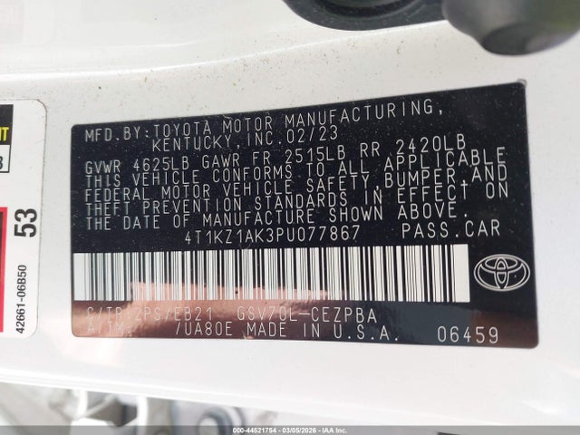 4T1KZ1AK3PU077867 Toyota CAMRY TRD