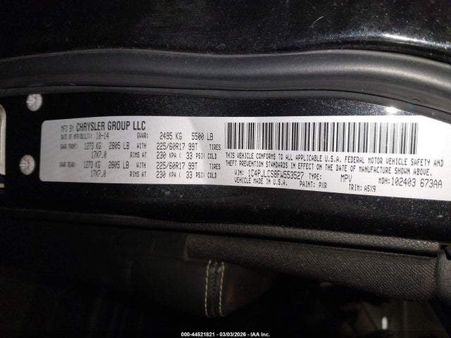 1C4PJLCS8FW553527 Jeep Cherokee Latitude