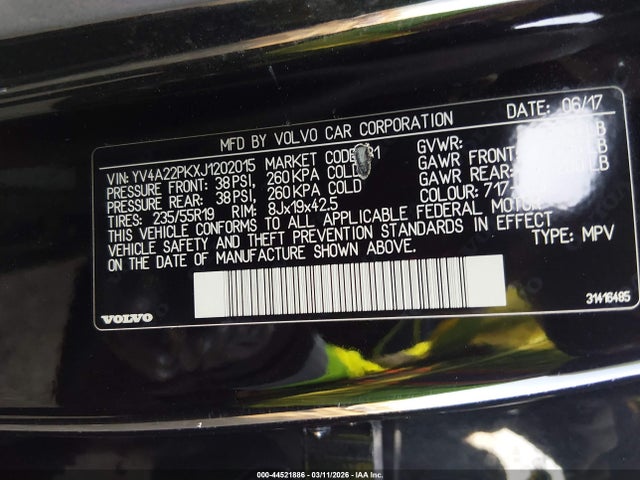 YV4A22PKXJ1202015 Volvo Xc90 T6 Momentum