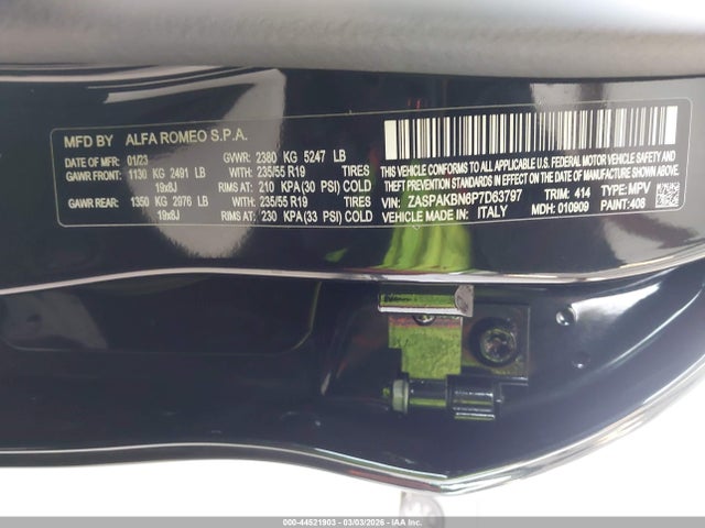 2023 ALFA ROMEO STELVIO ZASPAKBN6P7D63797 Photo 8