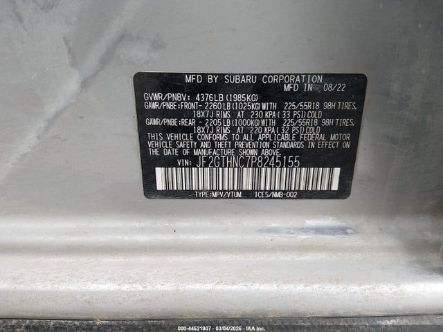 2023 SUBARU CROSSTREK JF2GTHNC7P8245155 Photo 8