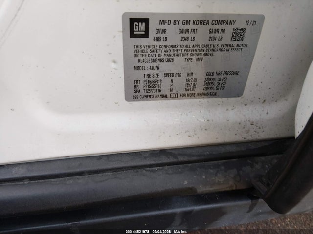 Продажа на аукционе авто 2022 Buick Encore Awd Preferred, vin: KL4CJESM3NB513028, номер лота: 44521978