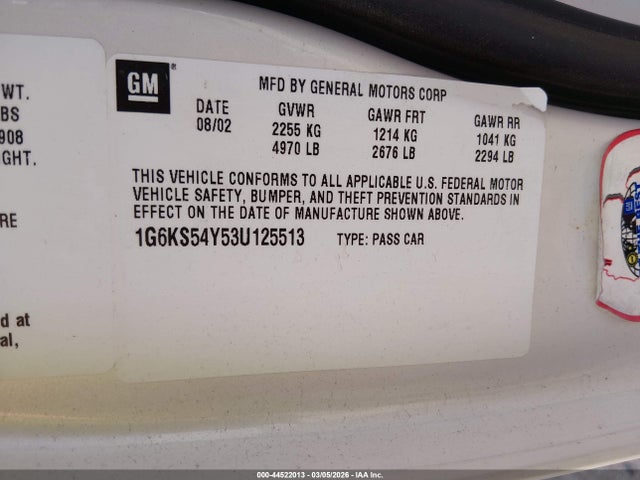 2003 CADILLAC SEVILLE 1G6KS54Y53U125513 Photo 8