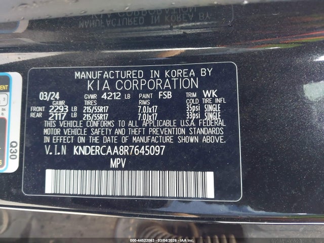 Продаж на аукціоні авто 2024 Kia Seltos Ex, vin: KNDERCAA8R7645097, номер лоту: 44522063