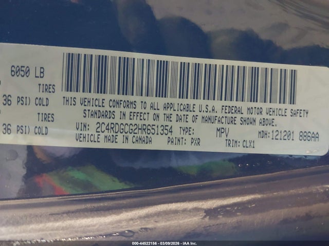 Dodge Grand Caravan Sxt 2017 2C4RDGCG2HR651354 Image 9