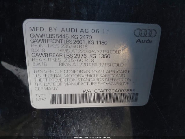 2012 AUDI Q5 WA1CFAFP2CA003559 Photo 8