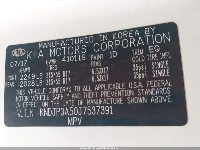 KIA SOUL + 2018 KNDJP3A50J7537391 Image 9