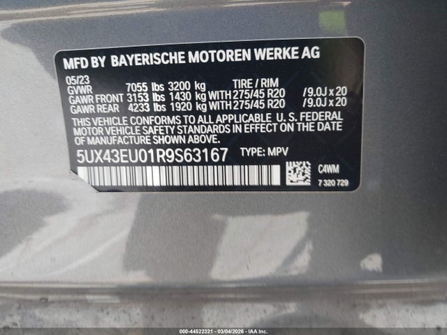 5UX43EU01R9S63167 BMW X5 Phev Xdrive50e