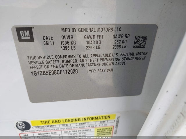 2012 CHEVROLET MALIBU 1G1ZB5E08CF112028 Photo 8