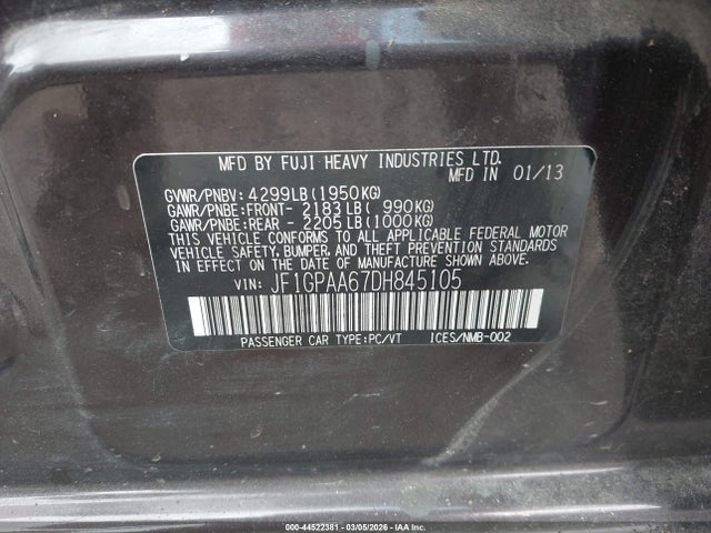 2013 SUBARU IMPREZA WAGON JF1GPAA67DH845105 Photo 8