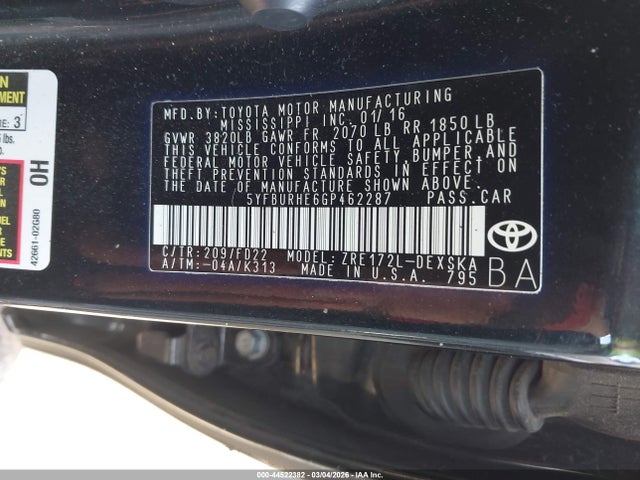 Toyota Corolla S Plus 2016 5YFBURHE6GP462287 Image 9