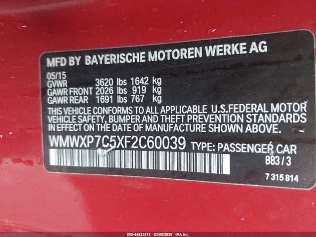 2015 MINI HARDTOP WMWXP7C5XF2C60039 Photo 8