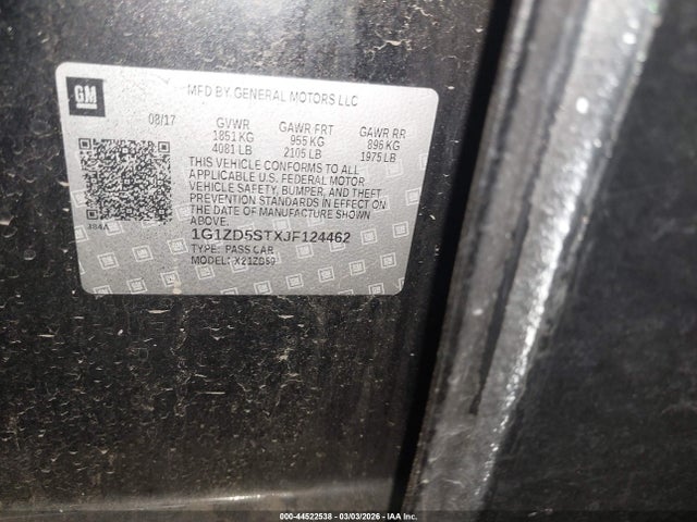 Продажа на аукционе авто 2018 Chevrolet Malibu Lt, vin: 1G1ZD5STXJF124462, номер лота: 44522538