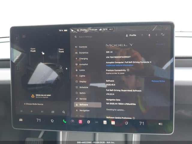 Продажа на аукционе авто 2026 Tesla Model Y Premium Rear-wheel Drive/standard Rear-wheel Drive, vin: 7SAYGDED9TA595227, номер лота: 44522565