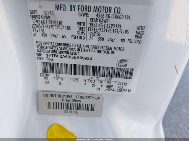 1FTBF2A63GEA99934 Ford F-250 Xl