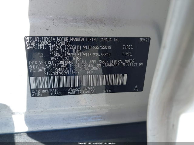 2T3C1RFV6SW424668 Toyota Rav4 Xle Premium