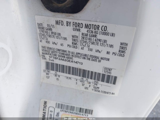 Ford F-250 Xl 2016 1FTBF2A62GEA14713 Image 9