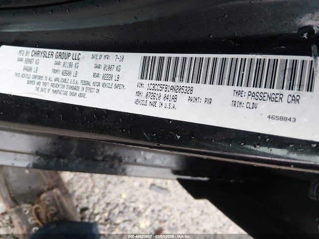 2010 Chrysler Sebring Limited მანქანა იყიდება აუქციონზე, vin: 1C3CC5FB1AN205328, აუქციონის ნომერი: 44522607