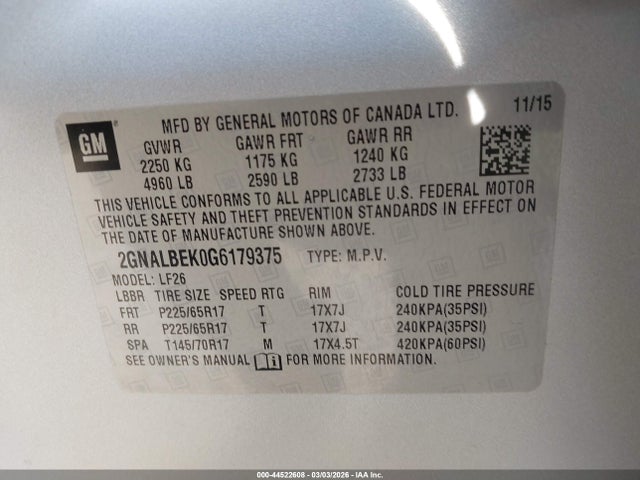 Chevrolet EQUINOX LS 2016 2GNALBEK0G6179375 Image 9