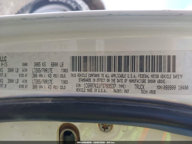 1C6RR7KG1FS789537 RAM 1500 Tradesman