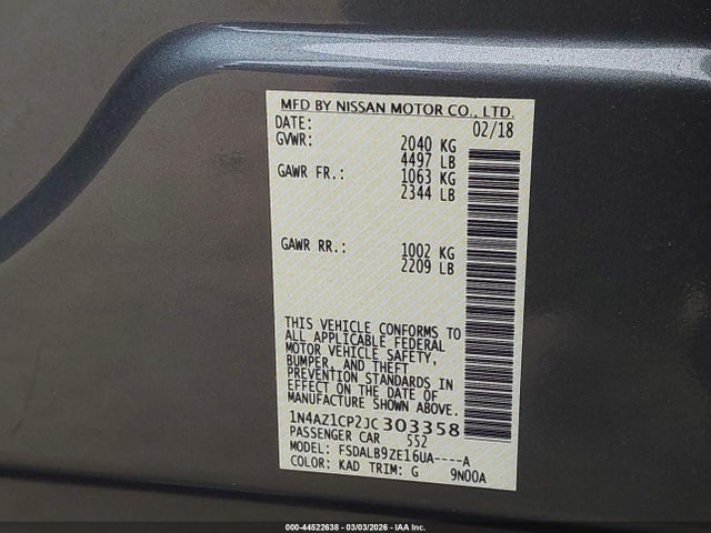 2018 NISSAN LEAF 1N4AZ1CP2JC303358 Photo 8