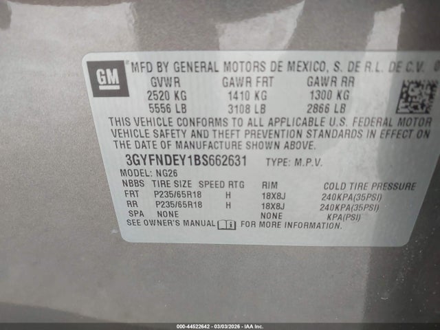 2011 CADILLAC SRX 3GYFNDEY1BS662631 Photo 8