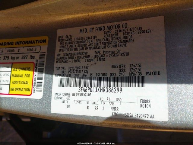Ford Fusion Hybrid Se 2017 3FA6P0LUXHR386299 Image 9