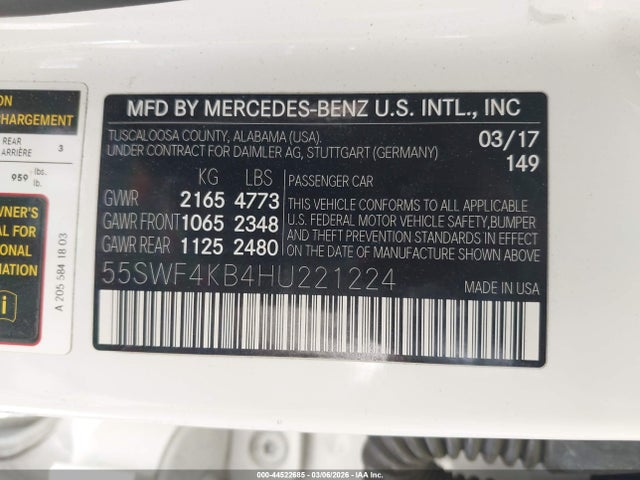 55SWF4KB4HU221224 Mercedes-Benz C 300 4matic