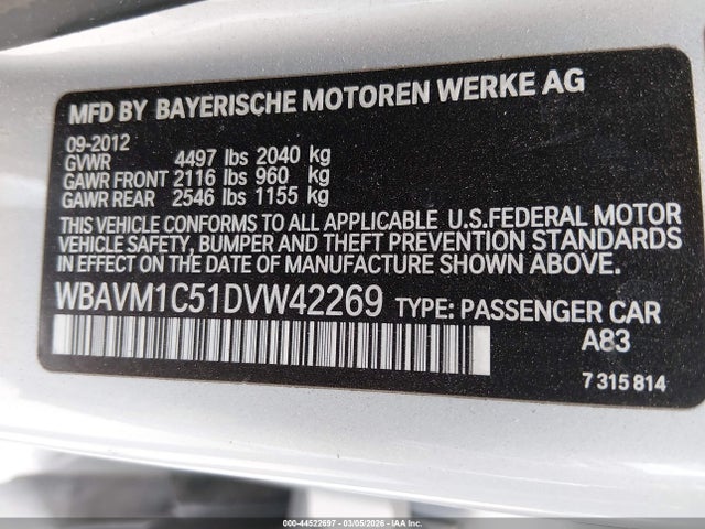 2013 BMW X1 WBAVM1C51DVW42269 Photo 8