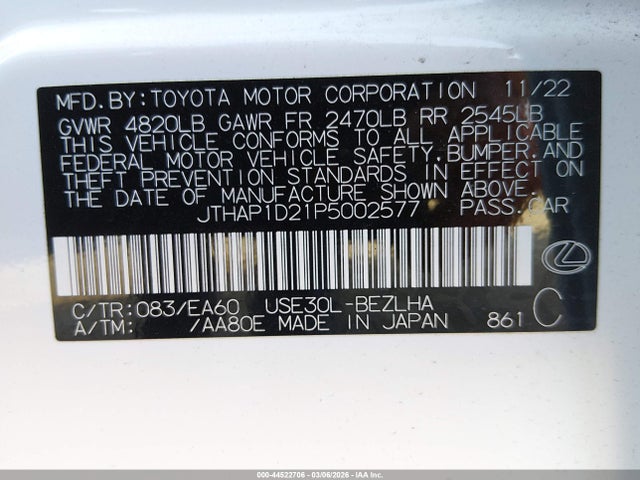 2023 LEXUS IS 500 JTHAP1D21P5002577 Photo 8