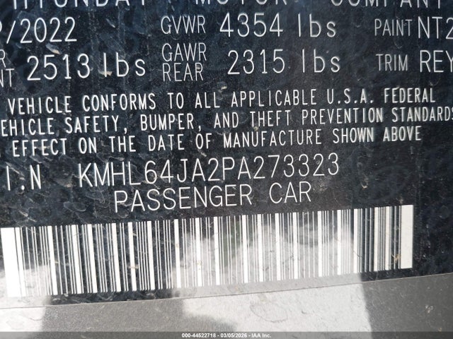 KMHL64JA2PA273323 Hyundai SONATA SEL