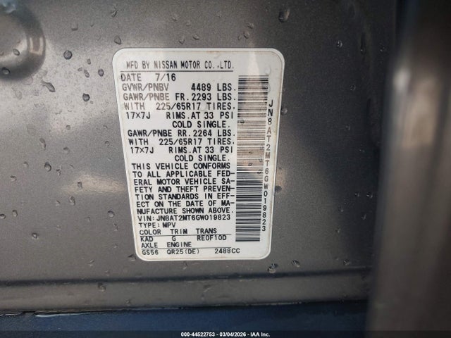 Nissan ROGUE S 2016 JN8AT2MT6GW019823 Image 9