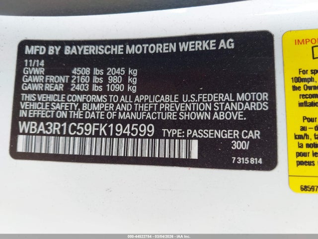 2015 BMW 435I WBA3R1C59FK194599 Photo 8