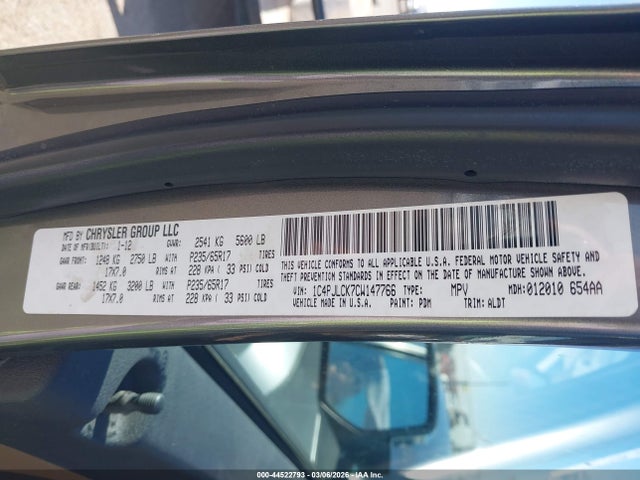 Aukcja sprzedaży 2012 Jeep Liberty Limited Edition, vin: 1C4PJLCK7CW147766, numer aukcji: 44522793