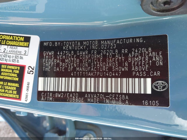 2023 TOYOTA CAMRY 4T1T11AK7PU140447 Photo 8