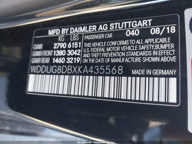 WDDUG8DBXKA435568 Mercedes-Benz S 560