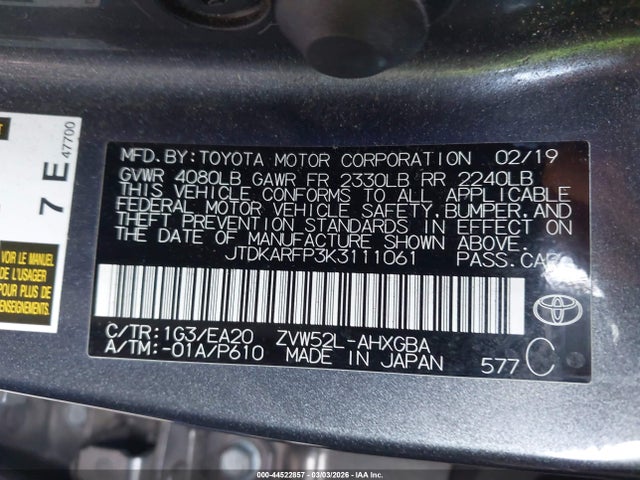 2019 TOYOTA PRIUS PRIME JTDKARFP3K3111061 Photo 8