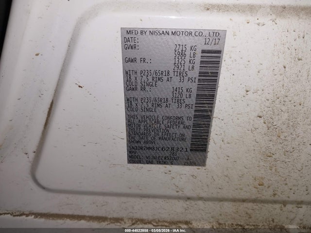 5N1DR2MM8JC628321 Nissan Pathfinder Sv
